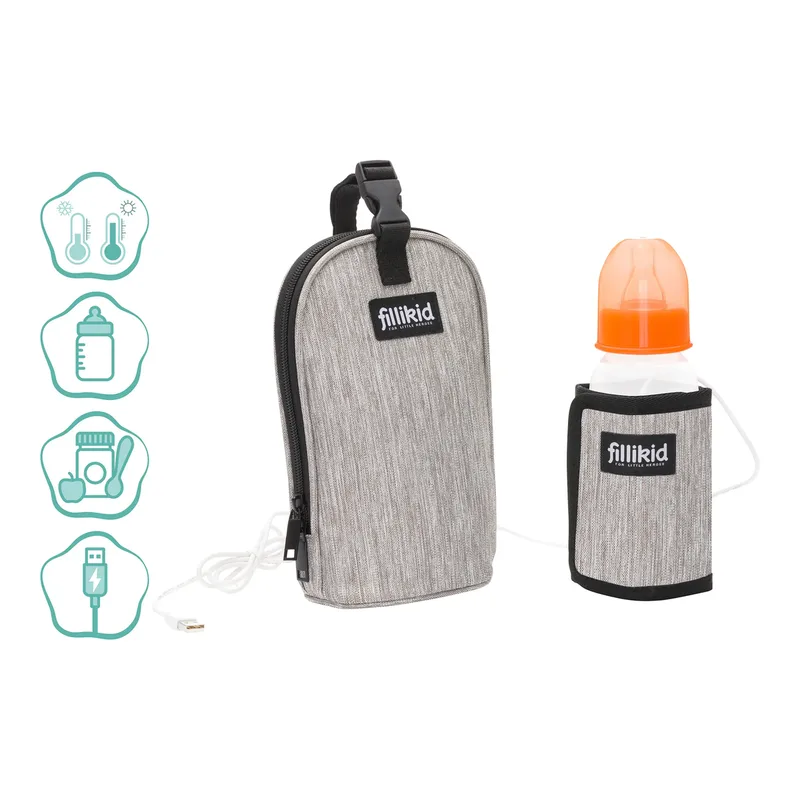 USB-Flaschenwärmer von Fillikid in Grau, 9 × 15 × 23 mm – Produktfoto