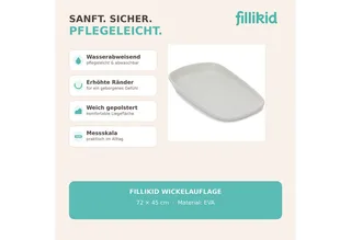 Wickelauflage Wickelmulde Soft Care Exklusiv von Fillikid in Grau – Produktfoto 3 von 5