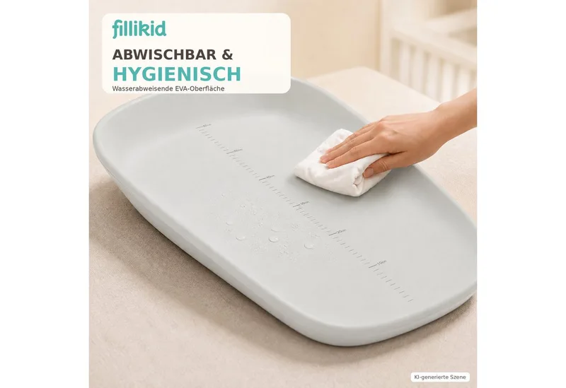 Wickelauflage Wickelmulde Soft Care Exklusiv von Fillikid in Grau – Produktfoto 5 von 5