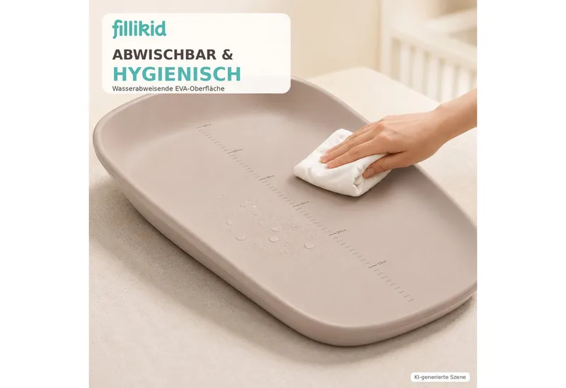 Wickelauflage Wickelmulde Soft Care Exklusiv von Fillikid in Taupe – Produktfoto 5 von 5
