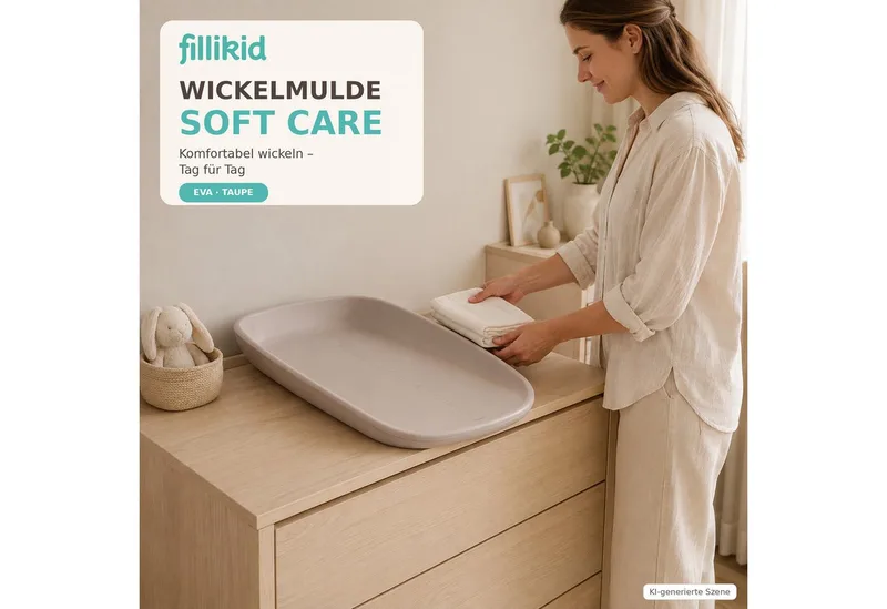 Wickelauflage Wickelmulde Soft Care Exklusiv von Fillikid in Taupe – Produktfoto 2 von 5