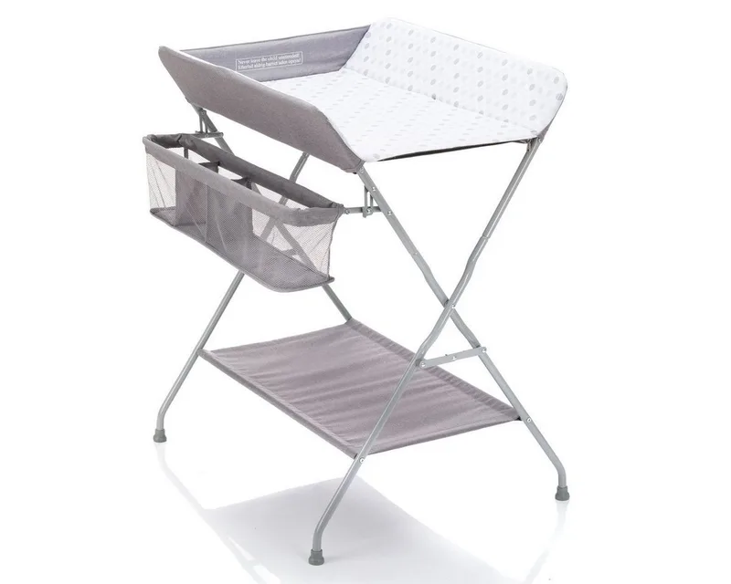 Wickeltisch Circle - Baby Wickelkombi Klappbare Wickelkommode mit Wickelauflage & Fächern från Fillikid i Grau – produktbild