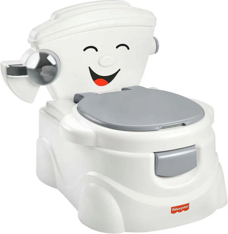 Töpfchen Meine erste Toilette HJC38, Musikfunktion, abnehmbarer Toilettenbrillenaufsatz fra Fisher-Price i Hvid – produktbillede
