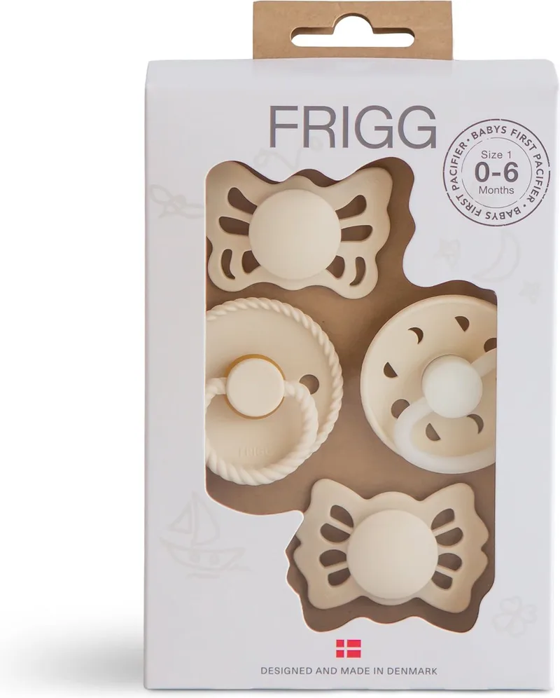 baby's first pacifier pack fopspenen - set van 4 - cream night van Frigg in [Beige] – productfoto