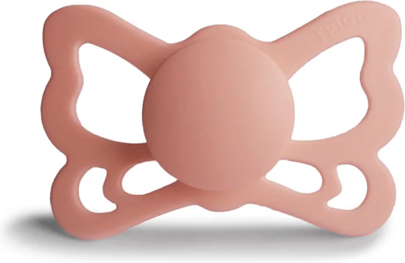 butterfly anatomisch fopspeen silicoon - pretty peach t2 by Frigg in Pretty in peach – product photo
