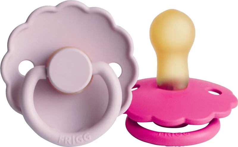 Daisy Fopspeen - 6-18 mnd (2 stuks) - Lila/Fuchsia von Frigg in Rosa – Produktfoto