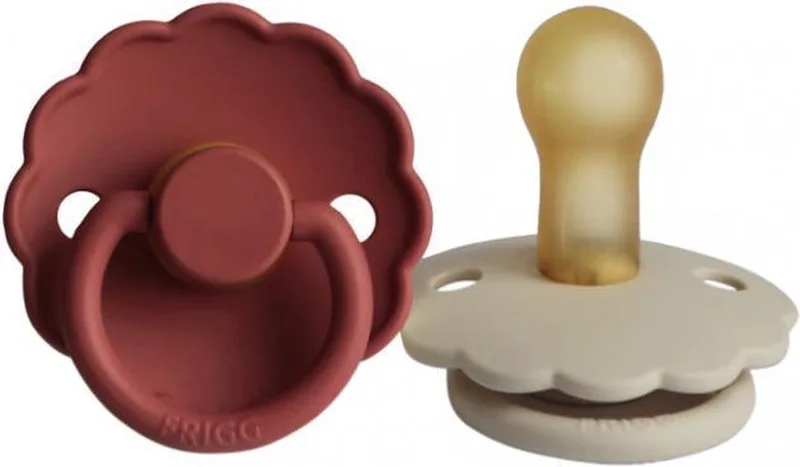 Daisy Fopspeen Baked Clay / Cream 6-18 Mnd 2 Stuks de Frigg en Baked Clay, Crème – photo produit
