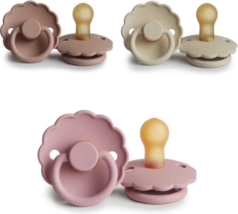 DAISY Fopspeen set 3 stuks 0-6 maand de Frigg en Baby Pink, Cream en Powder Blush – photo produit