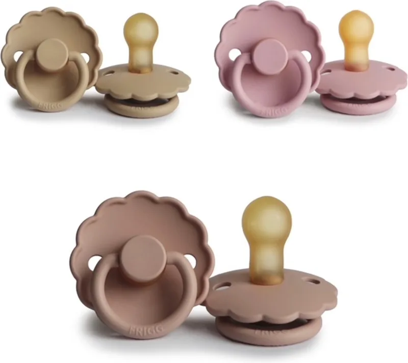 DAISY Fopspeen set 3 stuks 0-6 maand by Frigg in Croissant, Baby Pink en Blush – product photo