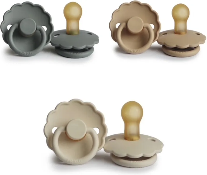 DAISY Fopspeen set 3 stuks 0-6 maand från Frigg i French Gray, Croissant en Cream – produktbild