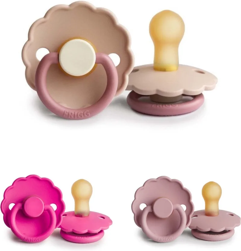 DAISY Fopspeen set 3 stuks 0-6 maand maat 1 by Frigg in Fuchsia, Baby Pink en Bloom Peony – product photo