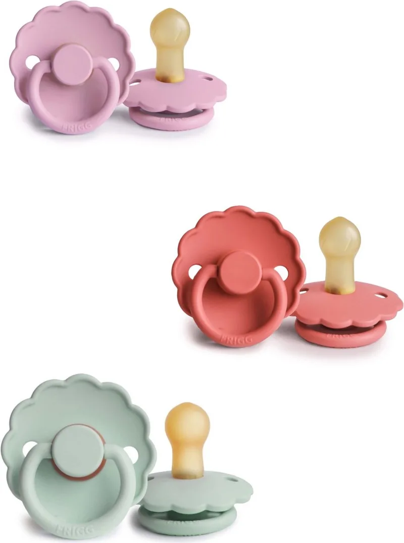DAISY Fopspeen set 3 stuks Poppy,Seafoam Lupine 6-18 maand maat 2 fra Frigg i Poppy, Seafoam en Lupine – produktbillede