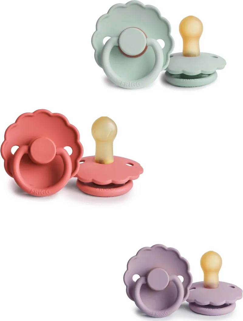 DAISY Fopspeen set 3 stuks Seafoam,Poppy en Heather 0-6 maand maat 1 de Frigg en Seafoam Poppy en Heather – photo produit