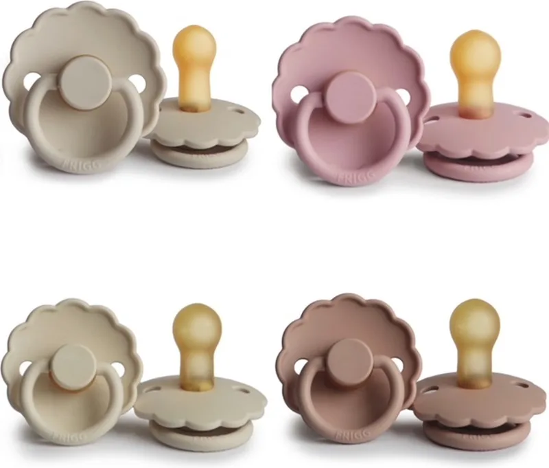 DAISY Fopspeen set 4 stuks 0-6 maand de Frigg en Baby Pink, Crème, Powder Blush en Sandstone – photo produit