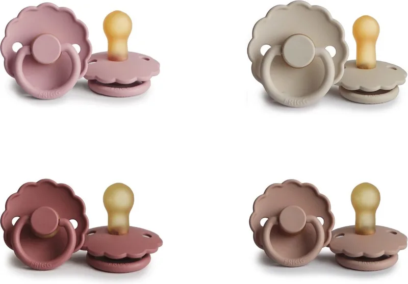 DAISY Fopspeen set 4 stuks 6-18 maand de Frigg en Powder Blush, Baby Pink, Blush en Sandstone – photo produit