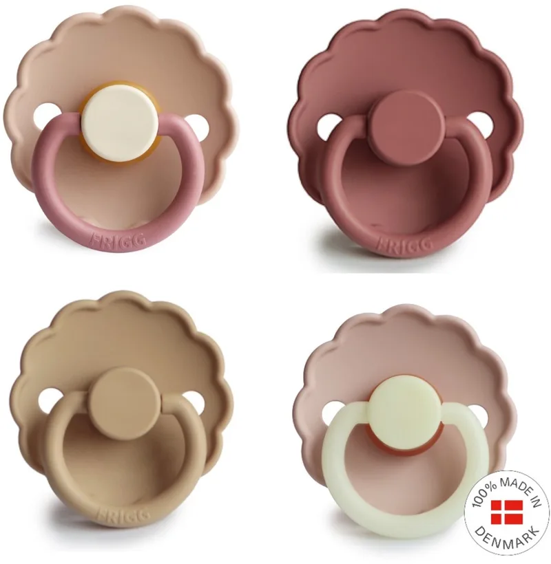Daisy Fopspeen set 4 stuks Croissant, Peony, Powder Blush, Blush Night 0-6 maanden, Maat 1 de Frigg en Croissant, Peony, Powder Blush, Blush Night – photo produit