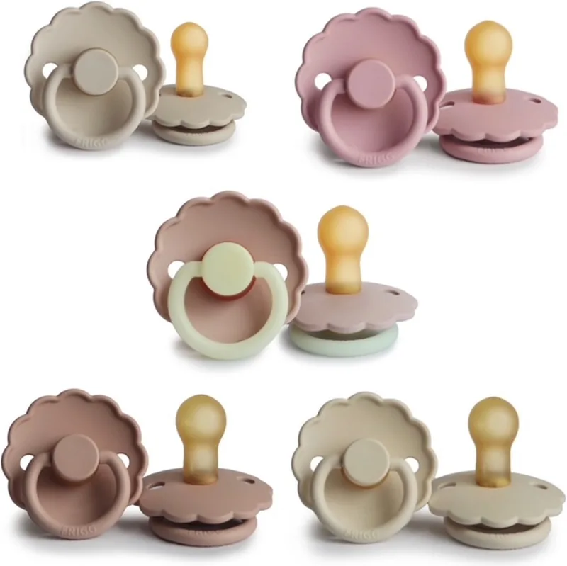 DAISY Fopspeen set 5 stuks 0-6 maand de Frigg en Baby Pink, Crème, Powder Blush, Sandstone en Blush Night Glow – photo produit