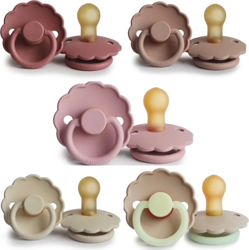 DAISY Fopspeen set 5 stuks 0-6 maand de Frigg en Powder Blush, Baby Pink, Blush, Cream en Croissant night Glow – photo produit