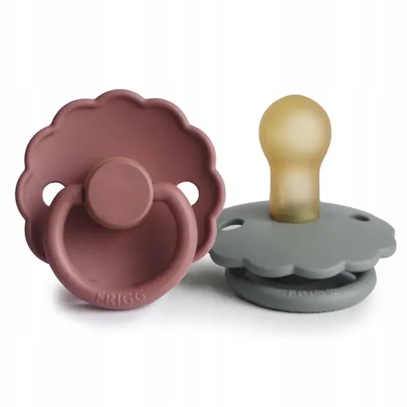 Daisy Kauçuk Speen 2-Pack - Frans Grijs/Woodchick (0-6m) de Frigg – photo produit