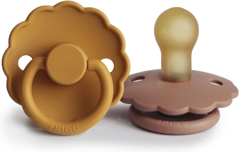 Fopspeen Daisy Honey Gold/Rose Gold T2 6-18mnd (2 stuks) de Frigg en Or – photo produit