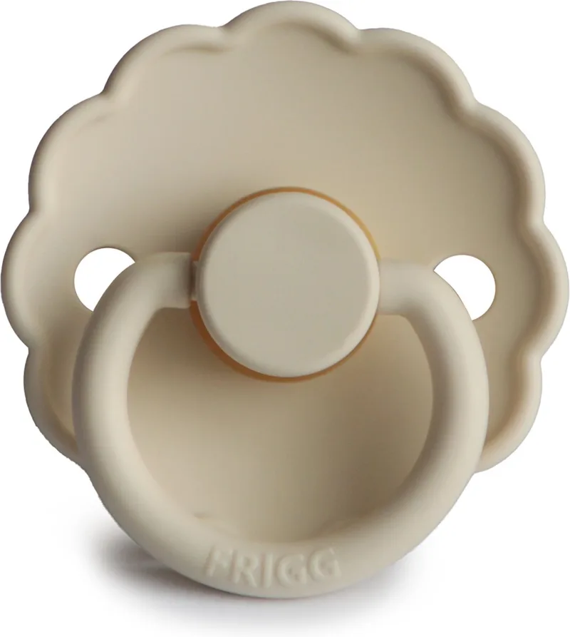Fopspeen Daisy T2 6-18 maanden - Cream - Natuurrubber de Frigg en Multicolore – photo produit