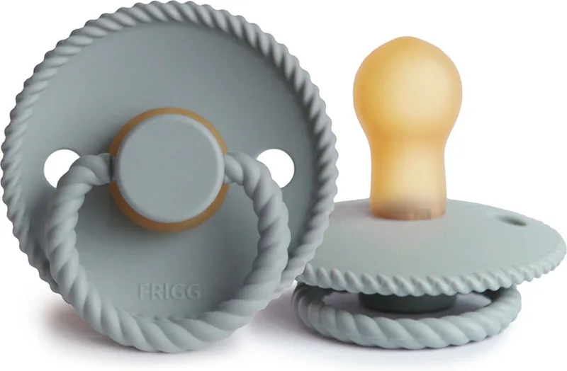 fopspeen - latex Rope 1- - 0-6 maanden - speen - baby de Frigg en French Gray – photo produit