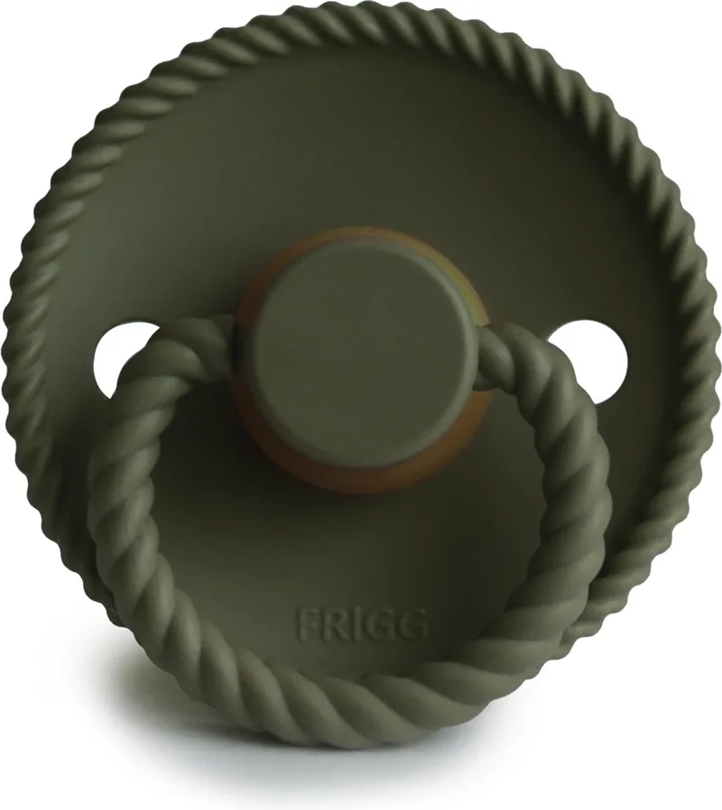 fopspeen latex Rope- olive/ 0-6 maanden de Frigg en Moss green – photo produit