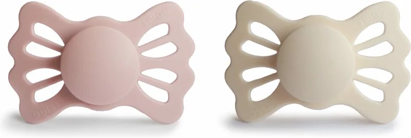 Fopspeen Lucky Cream/Blush T2 6-18mnd (2 stuks) van Frigg in Crème – productfoto
