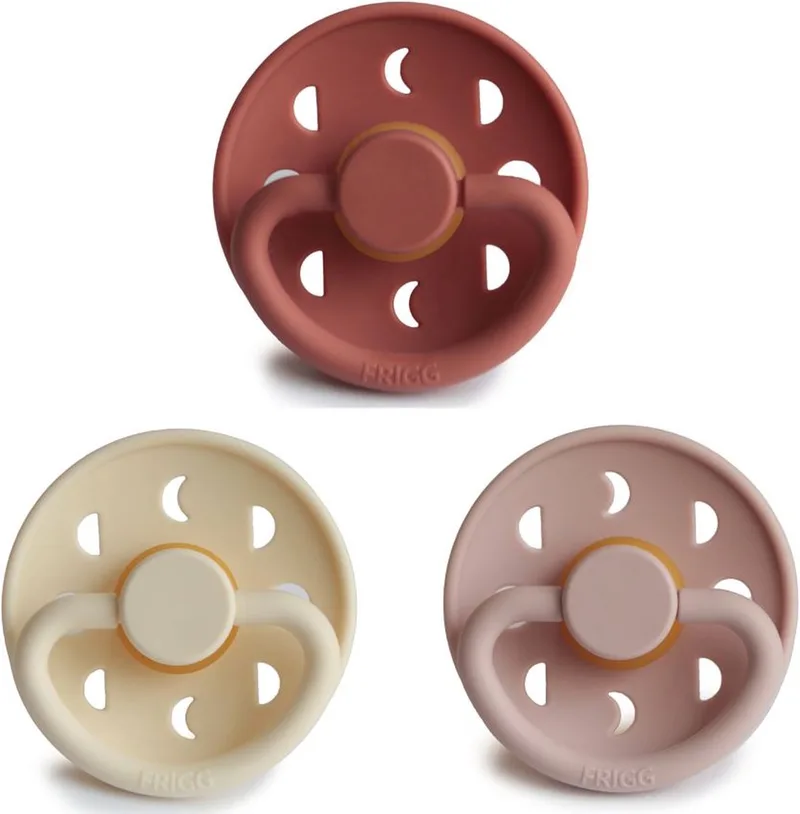 Fopspeen Moon Bundel 3 Stuks | T2 6-18 Maanden | Blush, Cream, Powder Blush | Natuurrubber de Frigg en Rose – photo produit