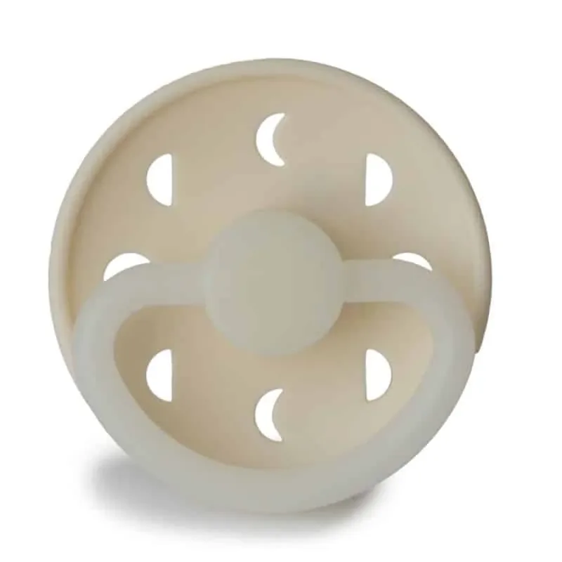 Fopspeen Moon Night - Silicone - Cream (T1/T2) - T2 (6-18 maanden) de Frigg – photo produit