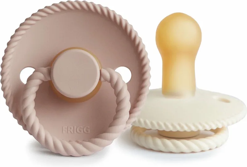 Fopspeen Rope Blush/Cream T26-18mnd (2 stuks) van Frigg in Blush Cream – productfoto
