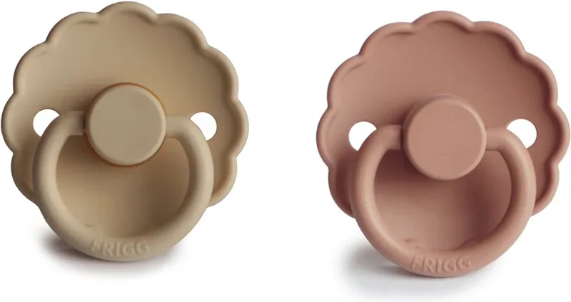 Fopspenen - Croissant & Rose Gold - Maat 1 - 0-6 mnd - 2 stuks van Frigg in Beige – productfoto