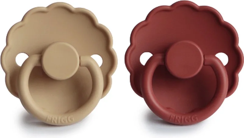 Fopspenen - Maat 1 - Croissant & Baked Clay - 0-6mnd - 2 stuks de Frigg en Beige – photo produit