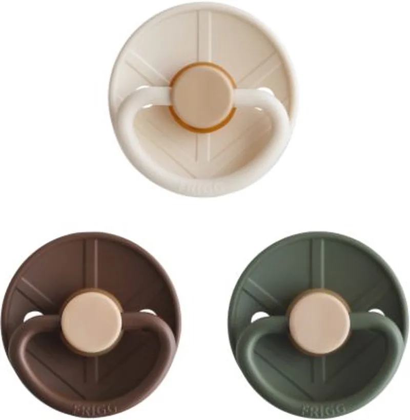 Little Viking Fopspeen - 0-6 Mnd - 3 stuks - Cream/Cocoa/Olive van Frigg in Crème – productfoto