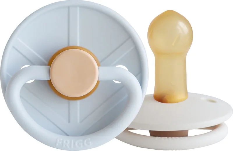 Little Viking Fopspeen - Rond - 2 Stuks - 6-18 Mnd - Powder Blue/Cream fra Frigg i Blå – produktbillede