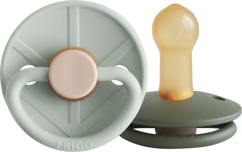 Little Viking Fopspeen - Rond - 2 Stuks - 6-18 Mnd - Sage/Olive van Frigg in Groen – productfoto