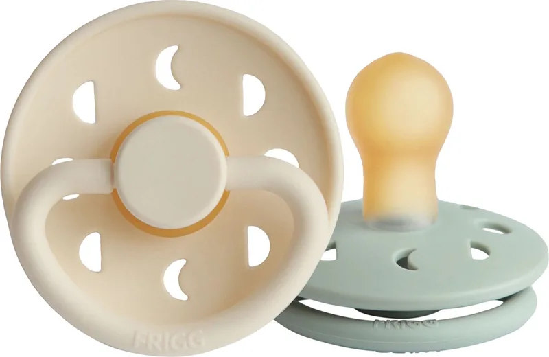 Moon Fopspeen - Rond - 2 Stuks - 0-6 Mnd - Cream/Sage van Frigg in Cream Sage – productfoto