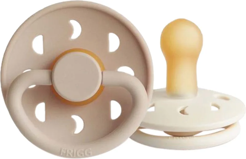 Moon Fopspeen - Rond - 2 Stuks - 6-18 Mnd - Cream/Croissant van Frigg in Crème – productfoto