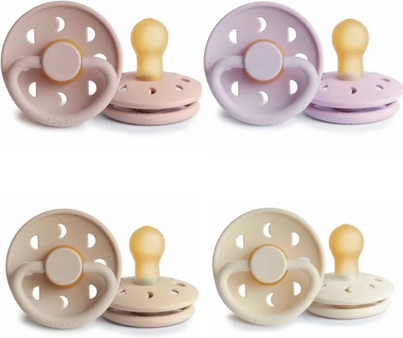 Moon Fopspeen set 4 stuks 0-6 maand maat 1 by Frigg in Soft Lilac, Blush, Croissant en Cream – product photo
