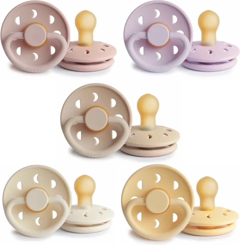 Moon Fopspeen set 5 stuks 6-18 maand maat 2 de Frigg en Soft Lilac, Blush, Croissant, Cream en Pale Daffodil – photo produit