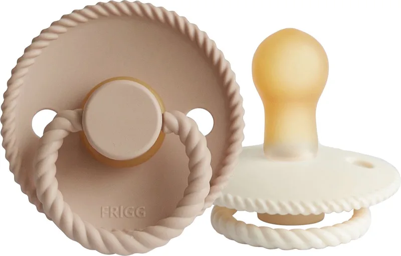 Rope Fopspeen - 0-6 mnd (2 stuks) - Cream/Croissant van Frigg in Crème – productfoto