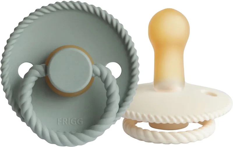 Rope Fopspeen Cream / Sage 6-18 Mnd 2 Stuks van Frigg in Cream Sage – productfoto