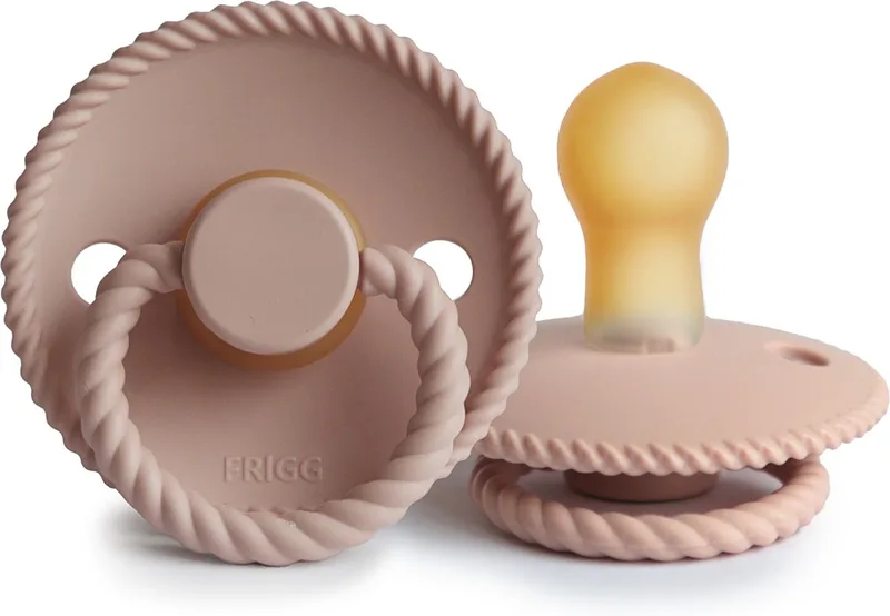 Rope Fopspeen Natuurlijk Rubber - maat T1 (0-6 maanden) från Frigg i Blush – produktbild