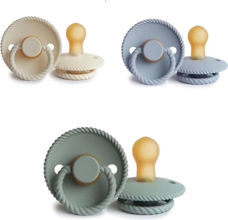ROPE Fopspeen set 3 stuks 0-6 maand fra Frigg i Creme, Sage en Powder Blue – produktbillede