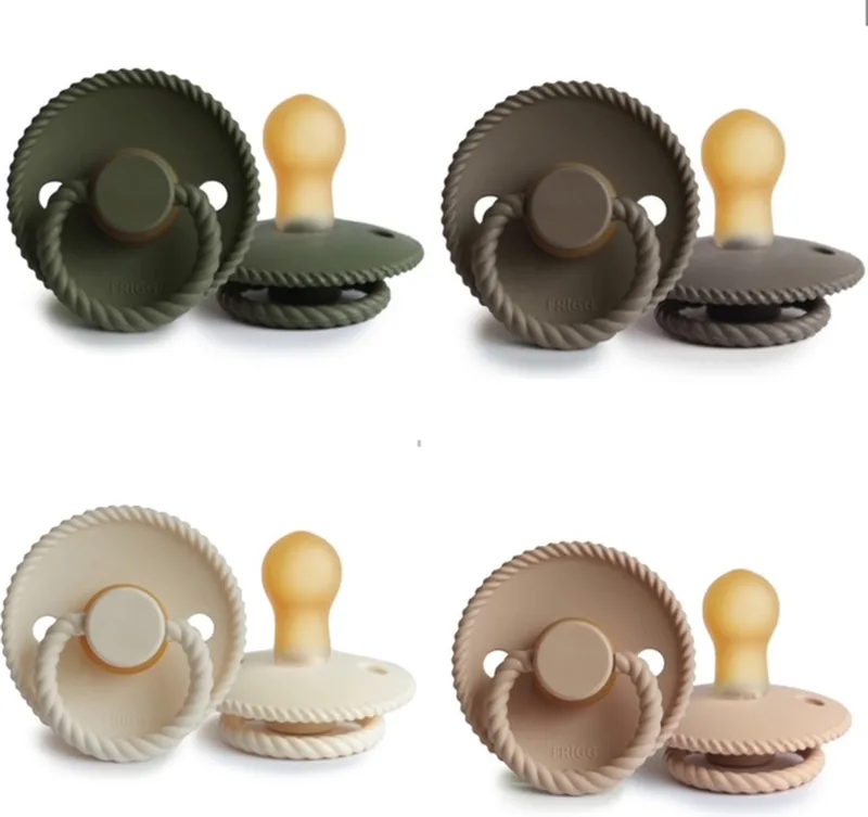 ROPE Fopspeen set 4 stuks 0-6 maand van Frigg in Olive, Portobello, Cream en Croissant – productfoto
