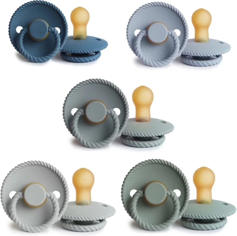 ROPE Fopspeen set 5 stuks 0-6 maand de Frigg en Ocean View, Powder Blue, French Gray, Silver Gray en Sage – photo produit