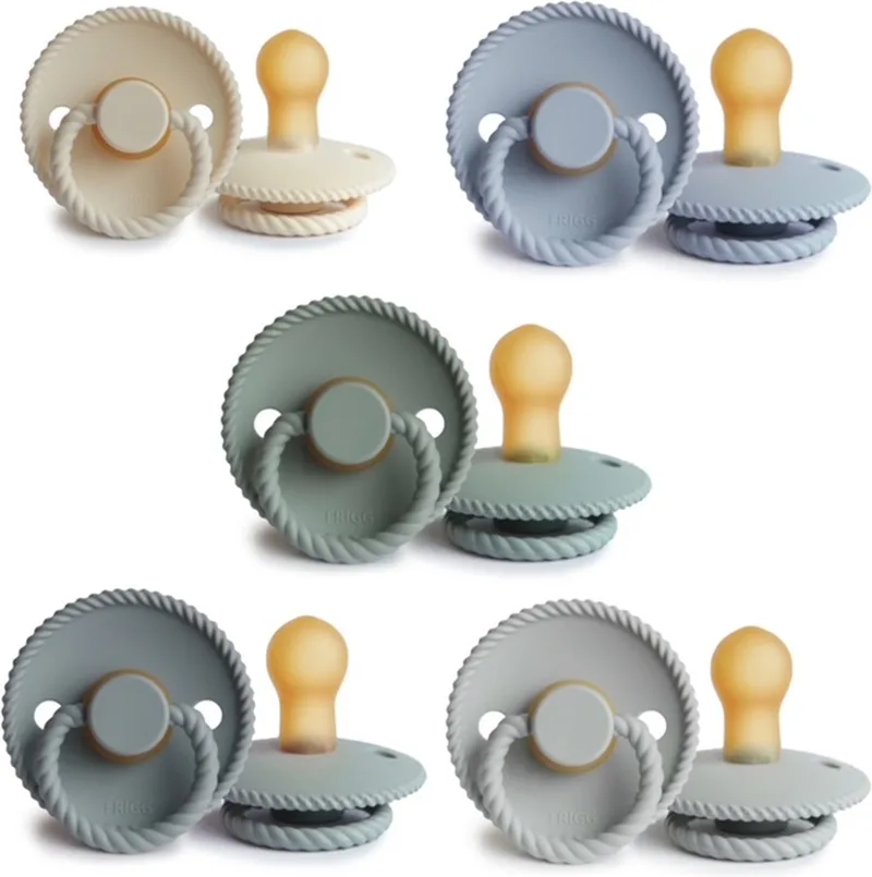 ROPE Fopspeen set 5 stuks 6-18 maand de Frigg en Crème, Sage, Powder Blue, French Gray en Silver Gray – photo produit