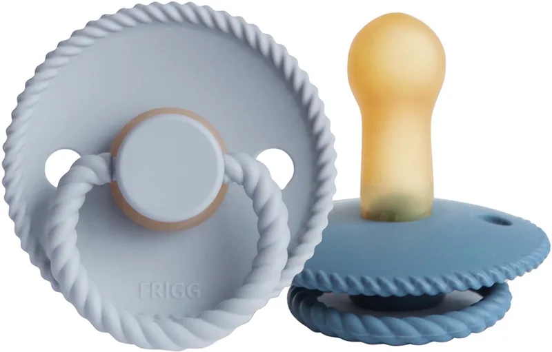 Rope Fopspeen - Symmetrisch - 2 Stuks - 6-18 Mnd - Ocean View/Powder Blue de Frigg en Bleu – photo produit
