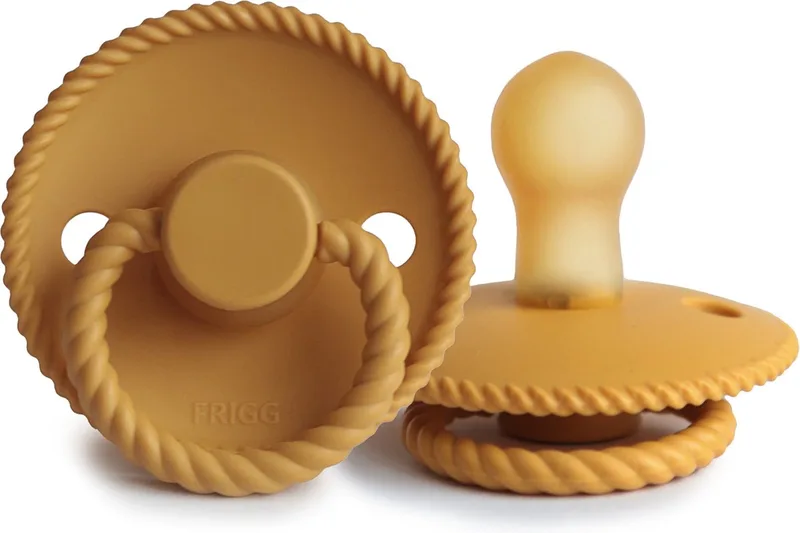 Rope Latex Fopspeen 0-6M van Frigg in Honey gold – productfoto