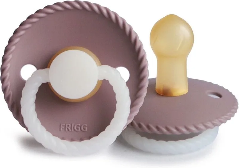 Rope Latex Fopspeen 6+M | Glow In The Dark Twilight Mauve Night by Frigg in Mauve Night maat 2 – product photo